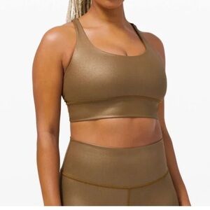 Lululemon Women’s Energy Longline Bra Medium Support Copper Foil Gold Size 8